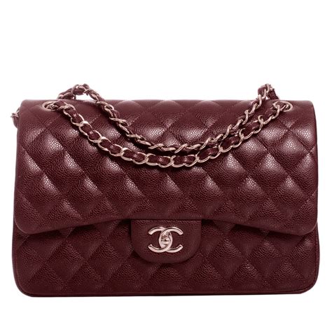 burgundy chanel classic flap